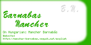 barnabas mancher business card
