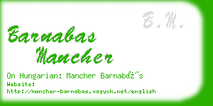 barnabas mancher business card